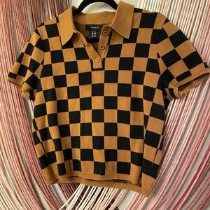 F21 Checkered Polo Shirt